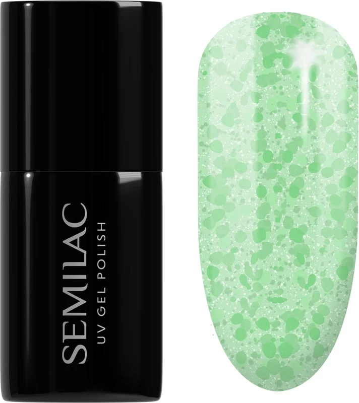 Semilac UV Hybrid Crushed_ICE smalto gel per unghie con lampada UV/LED colore 494 Frozen Pistachios 7 ml