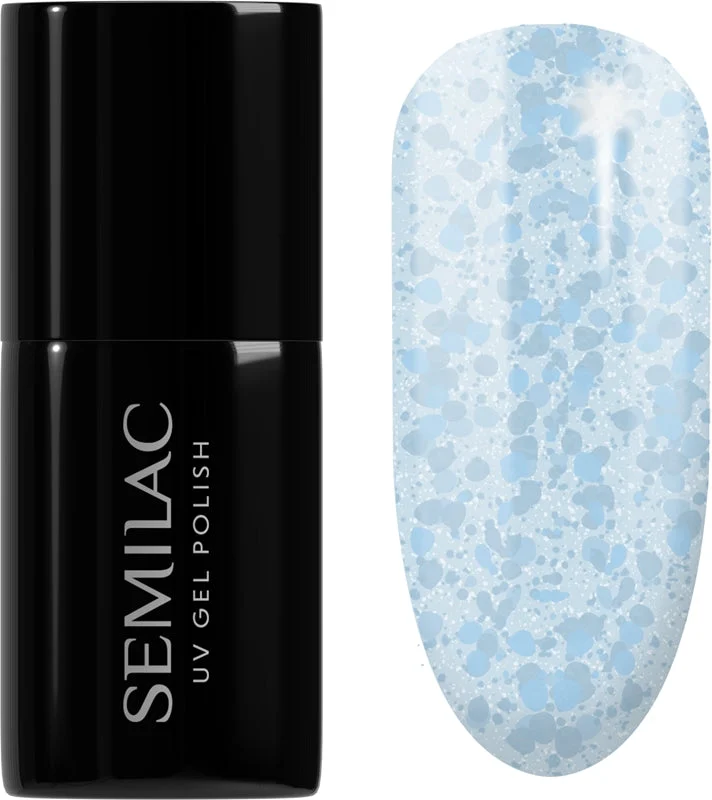Semilac UV Hybrid Crushed_ICE smalto gel per unghie con lampada UV/LED colore 493 Bubble Gum 7 ml