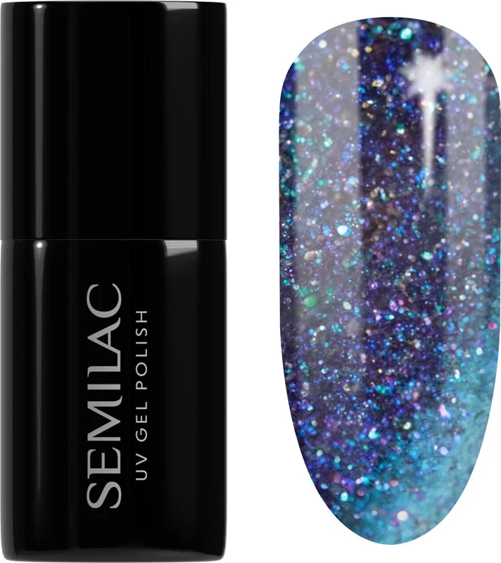 Semilac UV Hybrid Galaxy Flash smalto gel per unghie con lampada UV/LED colore 826 Virtual Blue 7 ml