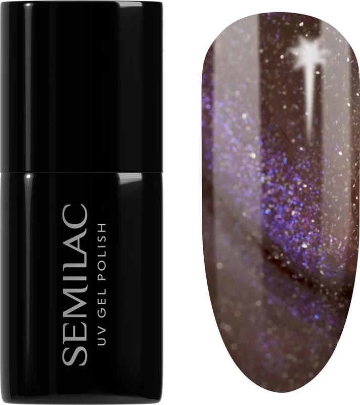 Semilac UV Hybrid Galaxy Flash smalto gel per unghie con lampada UV/LED colore 827 AI Brown 7 ml