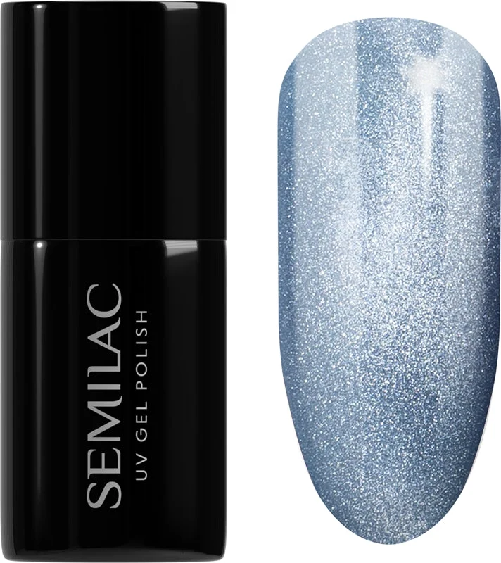 Semilac UV Hybrid Gloss GALA smalto gel per unghie con lampada UV/LED colore 665 Blueberry Gloss 7 ml