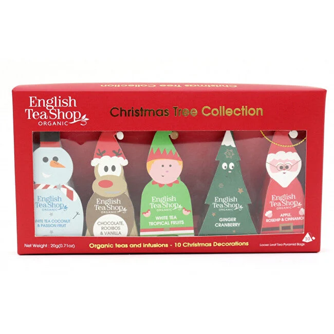 English Tea Shop Set Regalo Di Statuine Natalizie Sull'Albero Bio 10 Piramidi