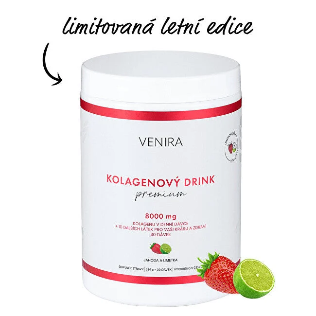 Venira Bevanda al collagene premium per capelli, unghie, pelle - fragola e lime 324 g
