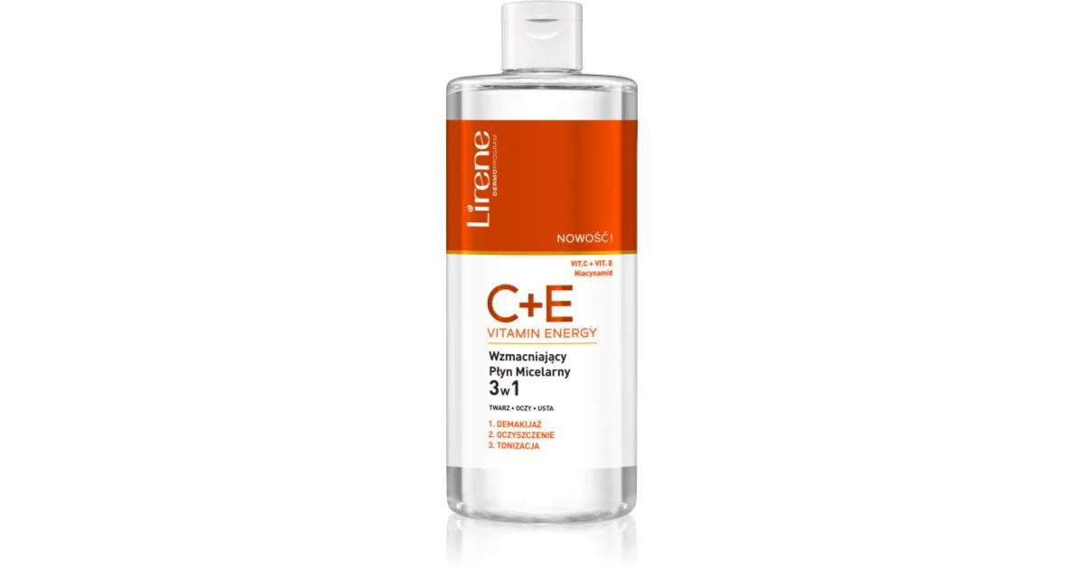 Lirene Vitamin C+E acqua micellare 3 in 1 con vitamine C ed E 400 ml