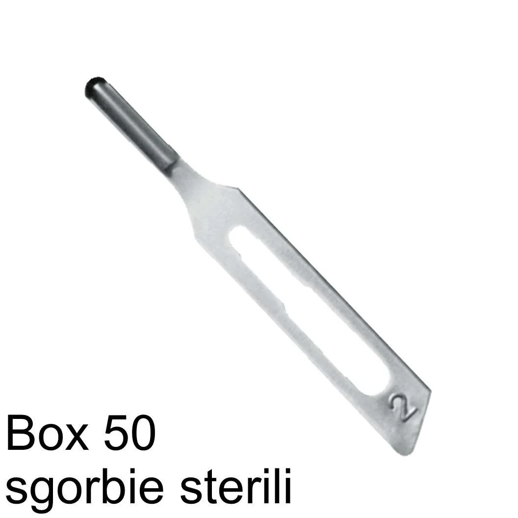 WICTOR LAME INOX SGORBIE STERILI BOX 50 PZ. N° 2