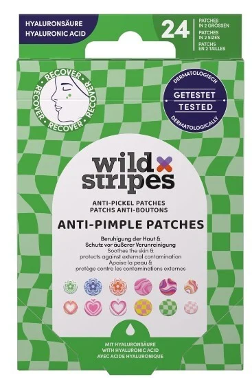 Wild stripes Groovy Protect Cerotti idrocolloidali anti-acne con acido ialuronico (cerotti anti-viola) 24 pezzi