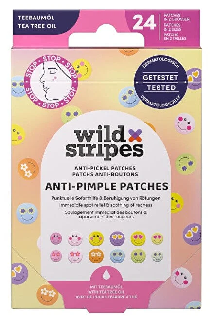 Wild stripes Cerotti per acne idrocolloidale con olio di tea tree Smile Prevent (cerotti anti brufoli) 24 pezzi