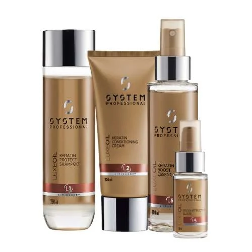 SYSTEM PROFESSIONAL LUXEOIL KERATIN – SHAMPOO 250 ML + CONDITIONER 200 ML + SPRAY 100 ML + OLIO 30ML