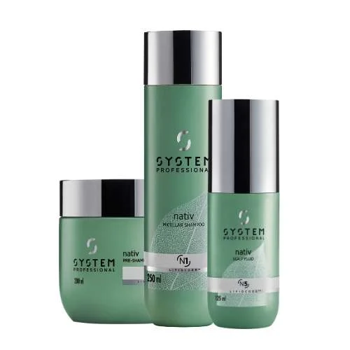 SYSTEM PROFESSIONAL NATIV DETOSSINANTE – ARGILLA PRE-SHAMPOO 200 M,L. + SHAMPOO 250 ML. + SIERO 125