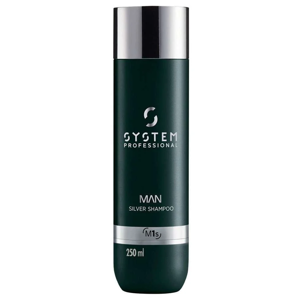 SYSTEM PROFESSIONAL MAN SILVER SHAMPOO M1S – SHAMPOO ANTIGIALLO PER CAPELLI GRIGI E BIANCHI 250 ML.